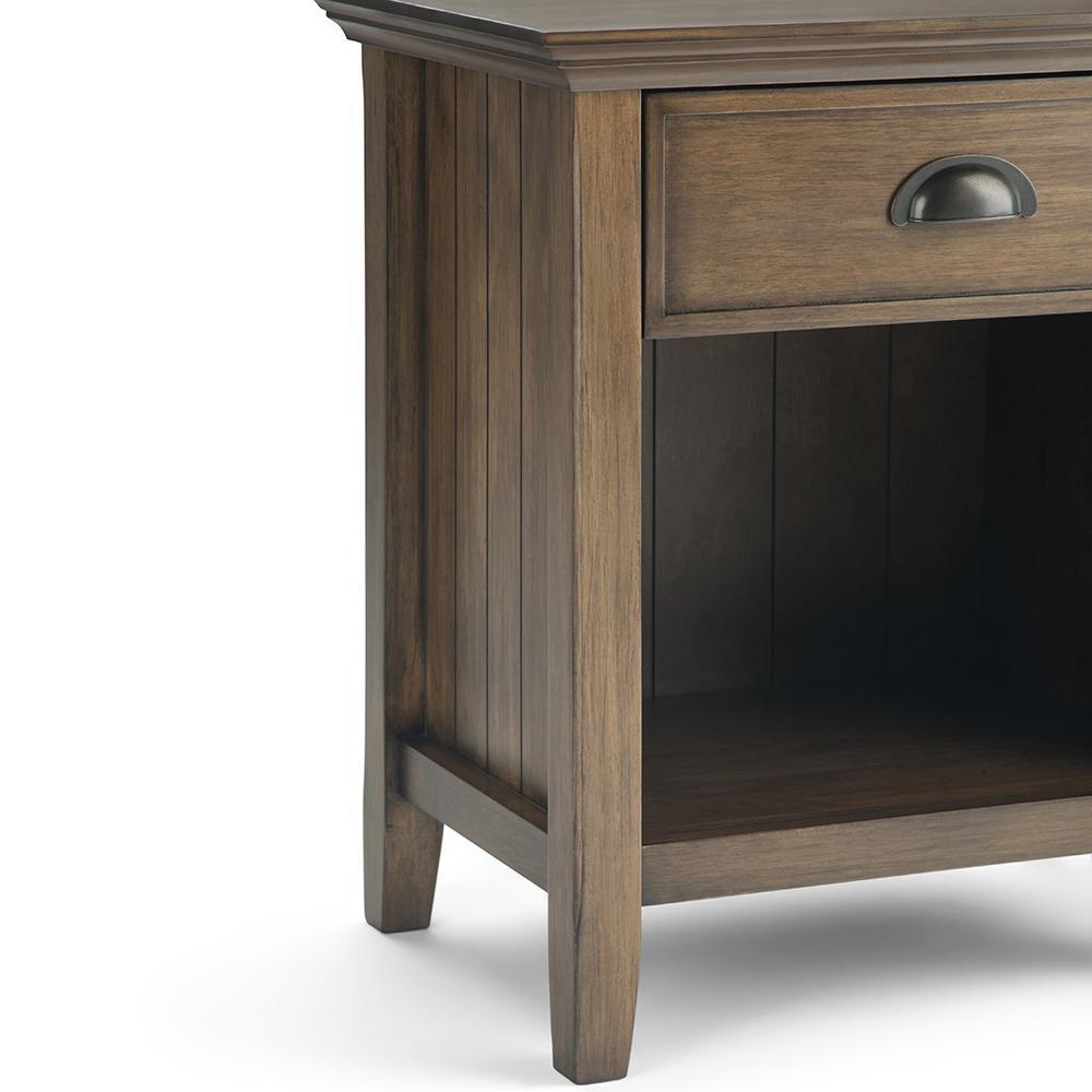 Rustic Natural Aged Brown | Acadian Bedside Table