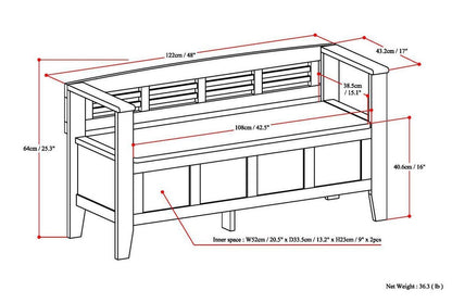 Light Avalon Brown | Adams Entryway Bench