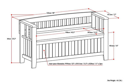 White | Acadian Entryway Bench