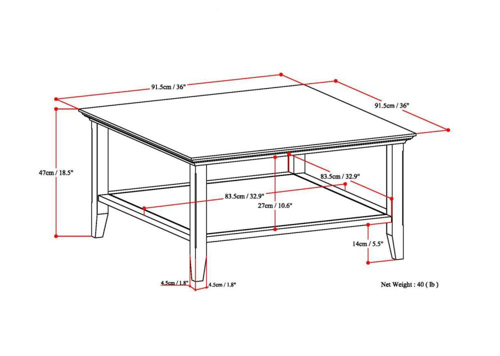 Distressed Grey | Acadian Square Coffee Table