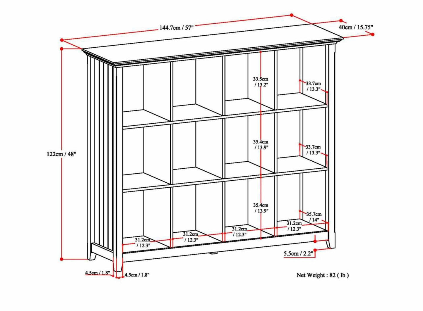 Black | Acadian 12 Cube Storage