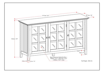 Distressed Grey | Acadian Wide Storage Cabinet