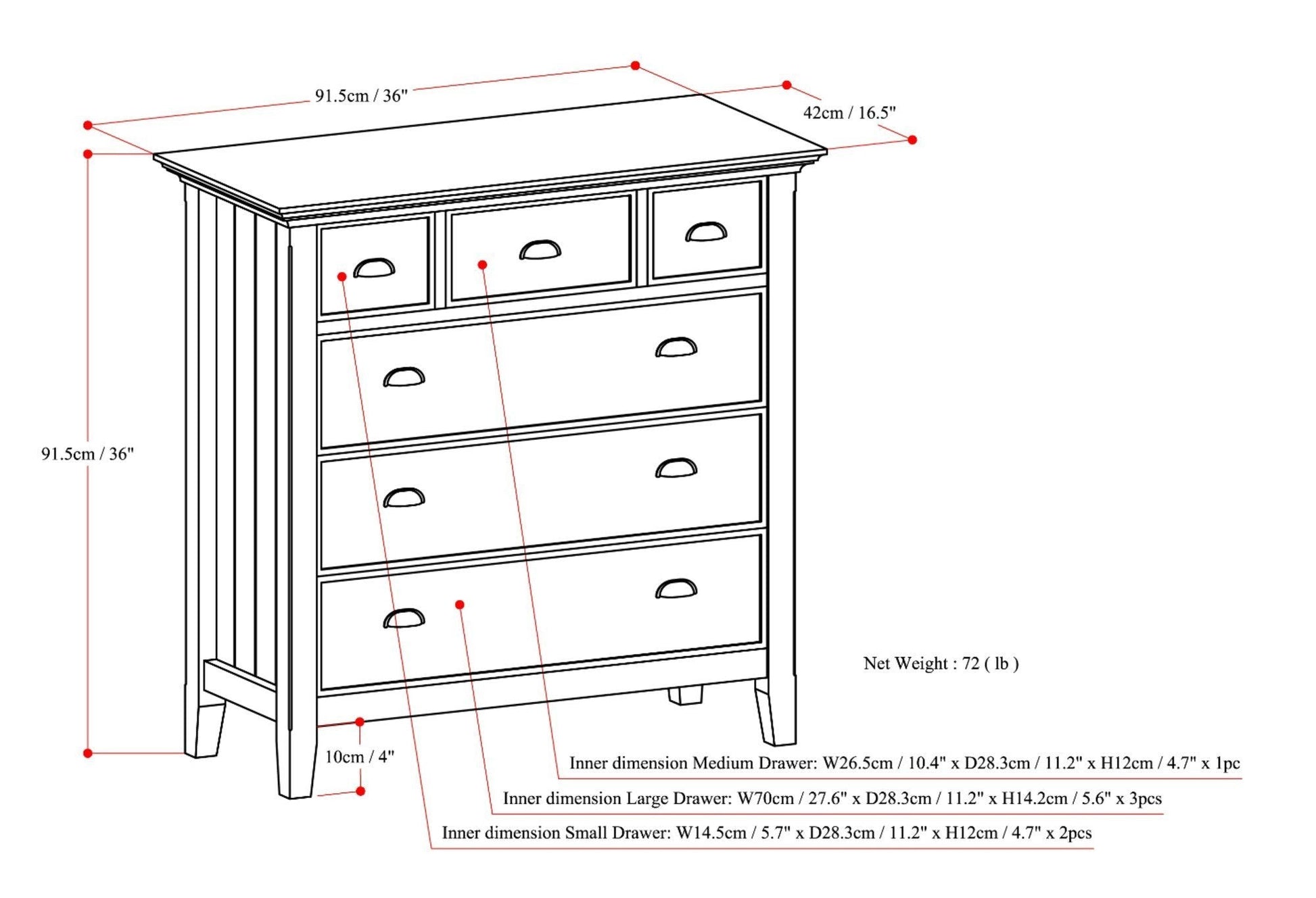 Storm Grey | Acadian Bedroom Chest of Drawers