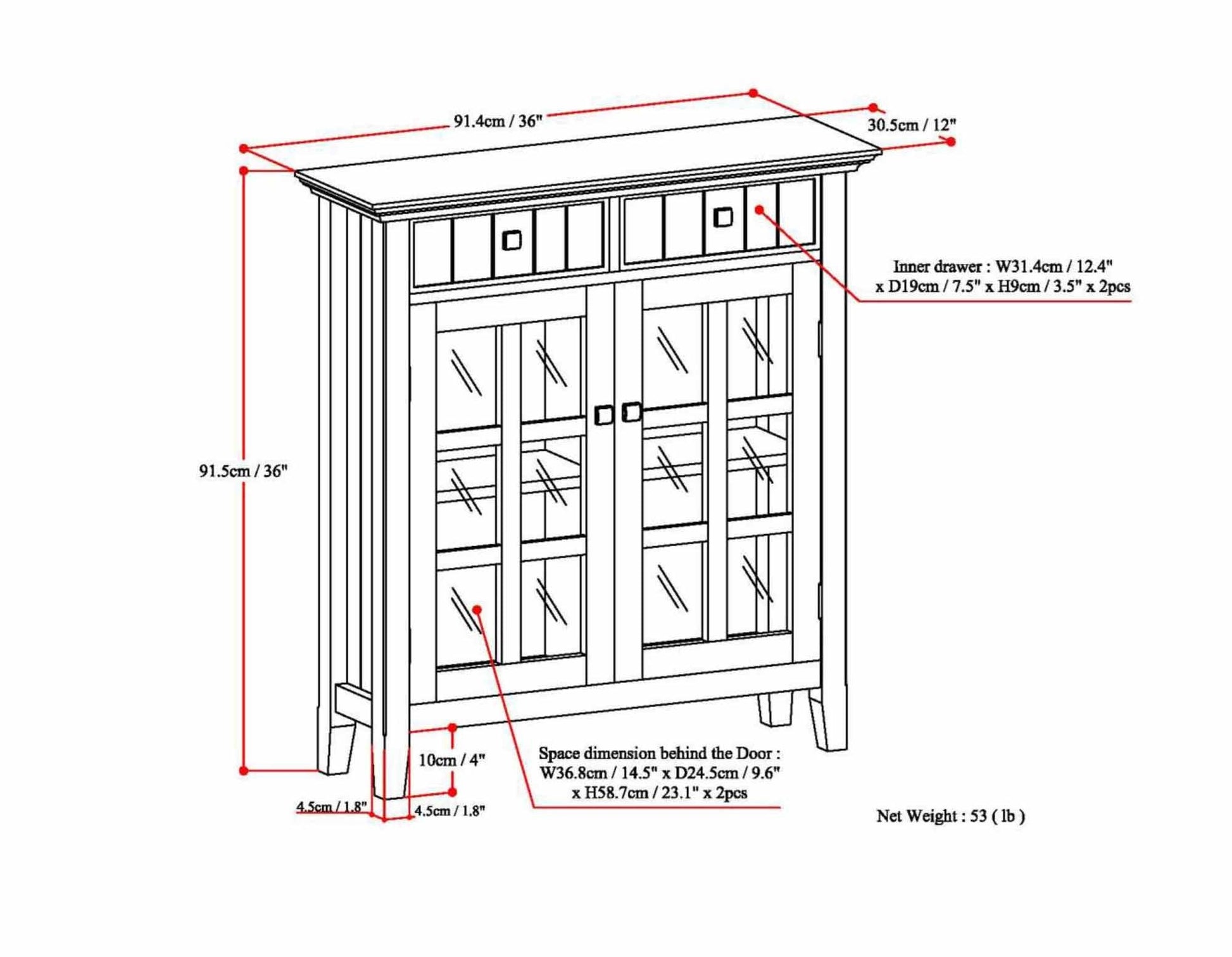 Black | Acadian Entryway Storage Cabinet