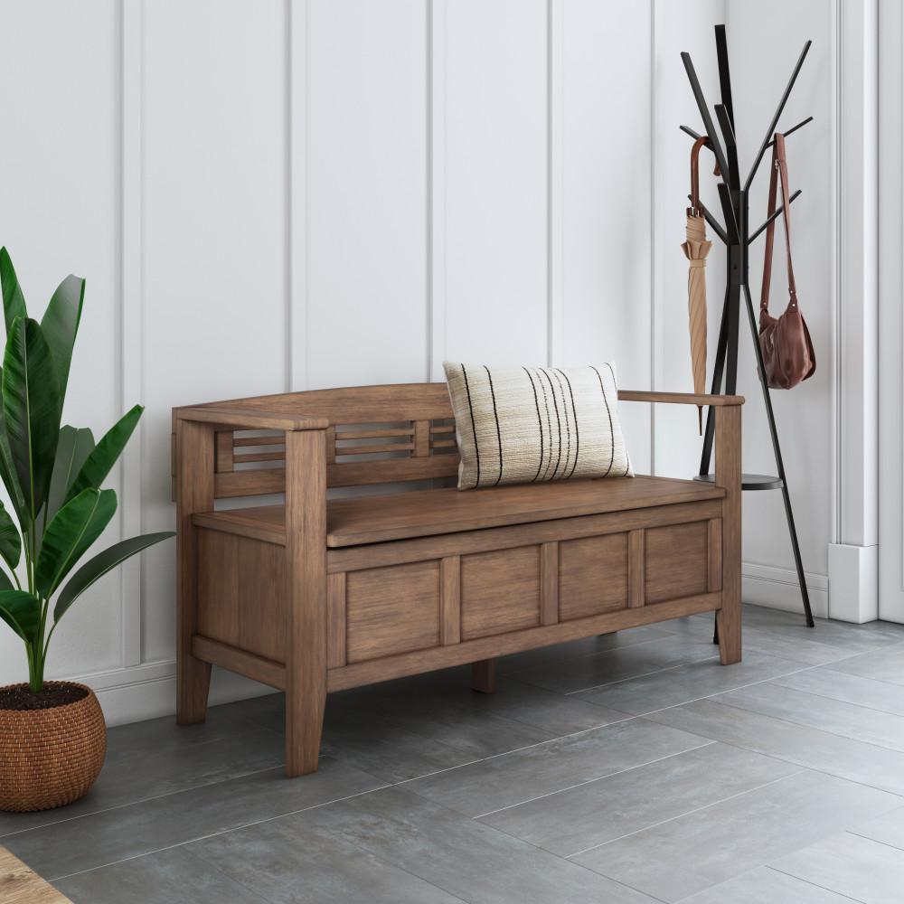 Rustic Natural Aged Brown | Adams Entryway Bench