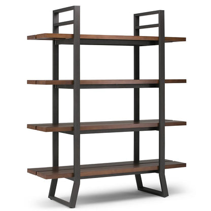 Adler Solid Wood Bookcase in Light Walnut Brown