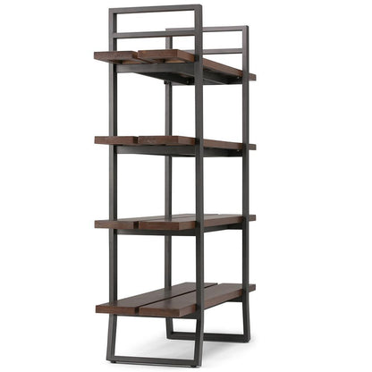 Adler Solid Wood Bookcase in Light Walnut Brown