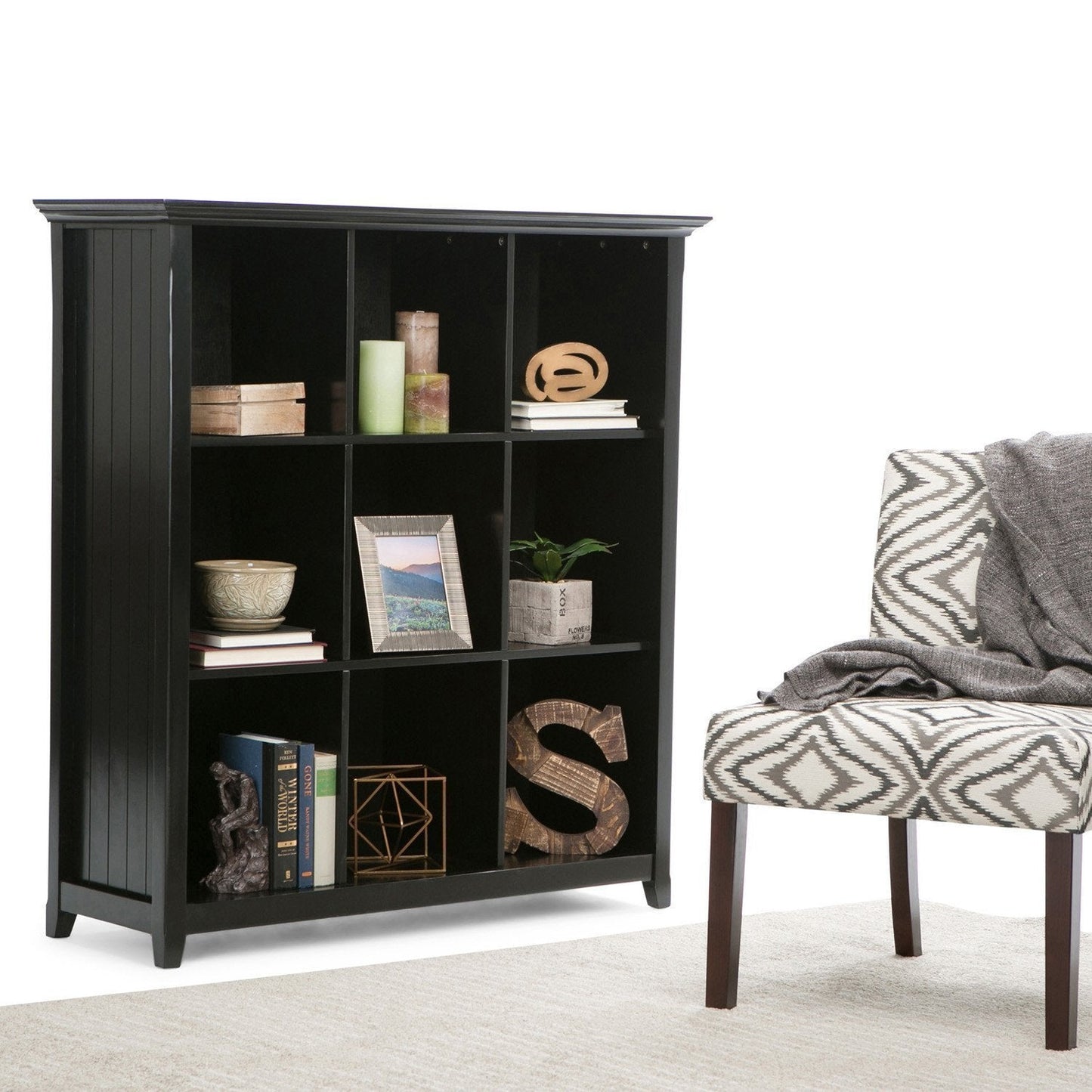 Black | Acadian Nine Cube Bookcase & Storage Unit