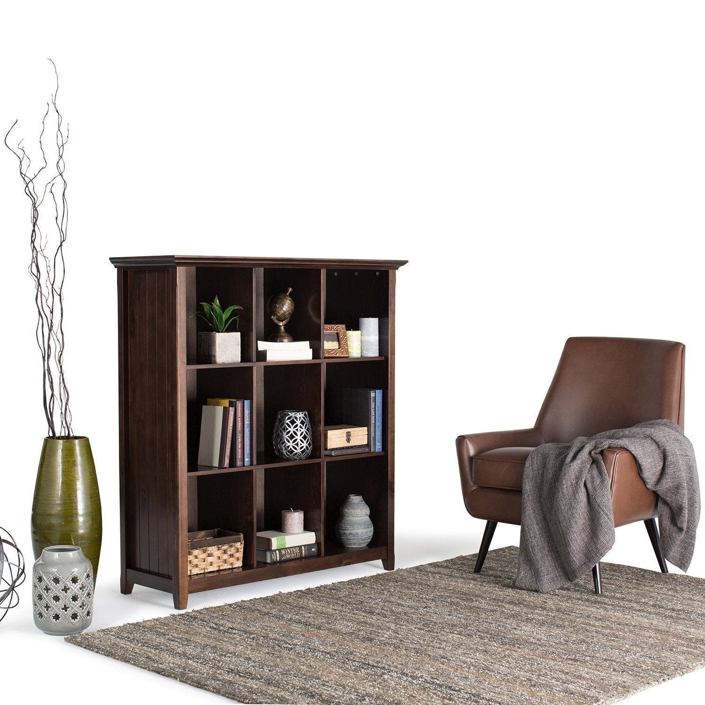 Brunette Brown | Acadian Nine Cube Bookcase & Storage Unit