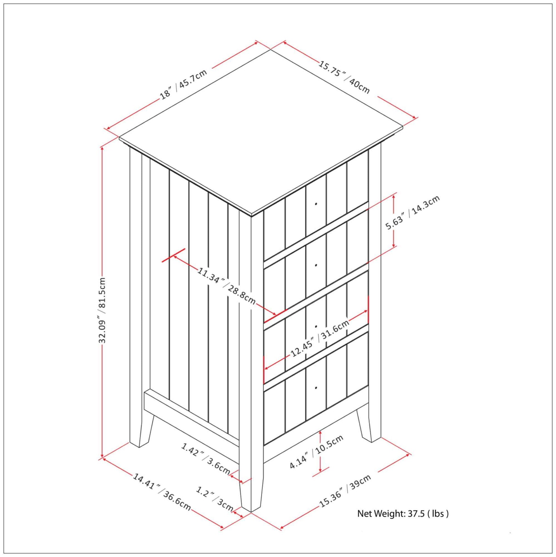 Pure White | Acadian Four Drawer Floor Cabinet