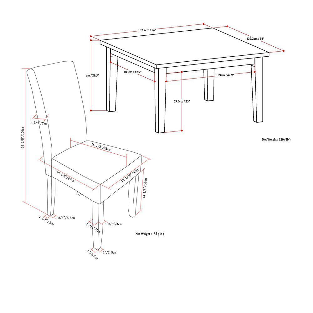 Stone Grey Vegan Leather | Acadian 9 Piece Dining Set