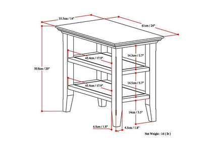 Brunette Brown | Acadian Narrow Side Table