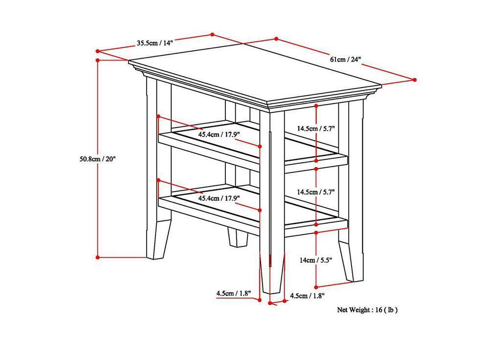 Light Golden Brown | Acadian Narrow Side Table