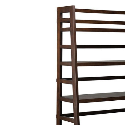 Brunette Brown | Acadian 72 x 36 inch Wide Ladder Shelf Bookcase