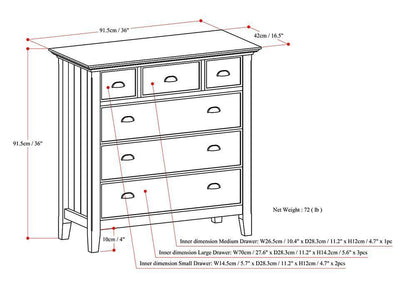 Brunette Brown | Acadian Bedroom Chest of Drawers