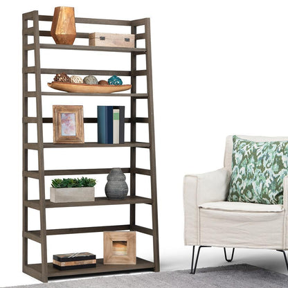 Farmhouse Grey | Acadian Ladder Shelf Bookcase