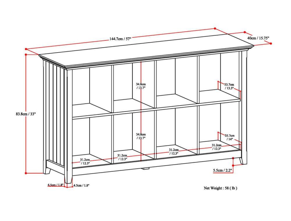 Distressed Grey | Acadian 8 Cube Storage / Sofa Table