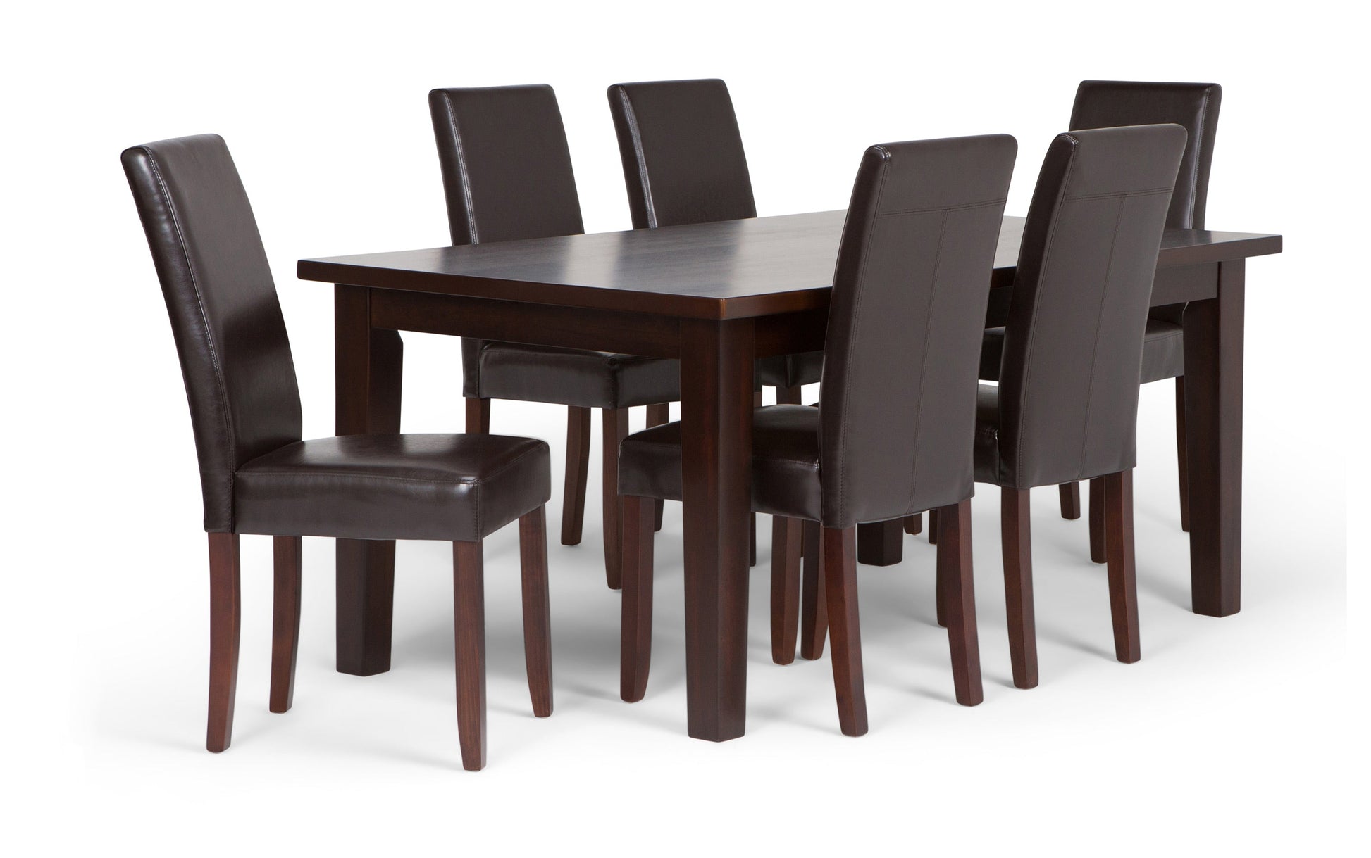 Tanners Brown Vegan Leather | Acadian 7 Piece Dining Set