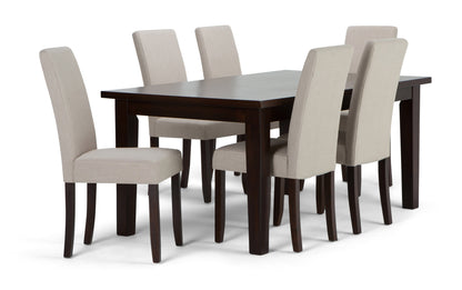 Light Beige Linen Fabric | Acadian 7 Piece Dining Set