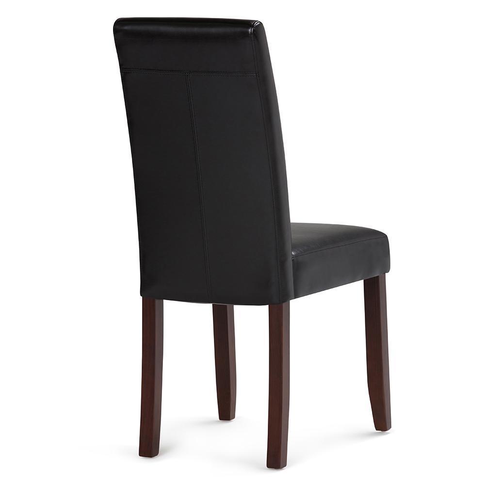 Midnight Black Vegan Leather | Acadian Faux Leather Parson Dining Chair (Set of 2)