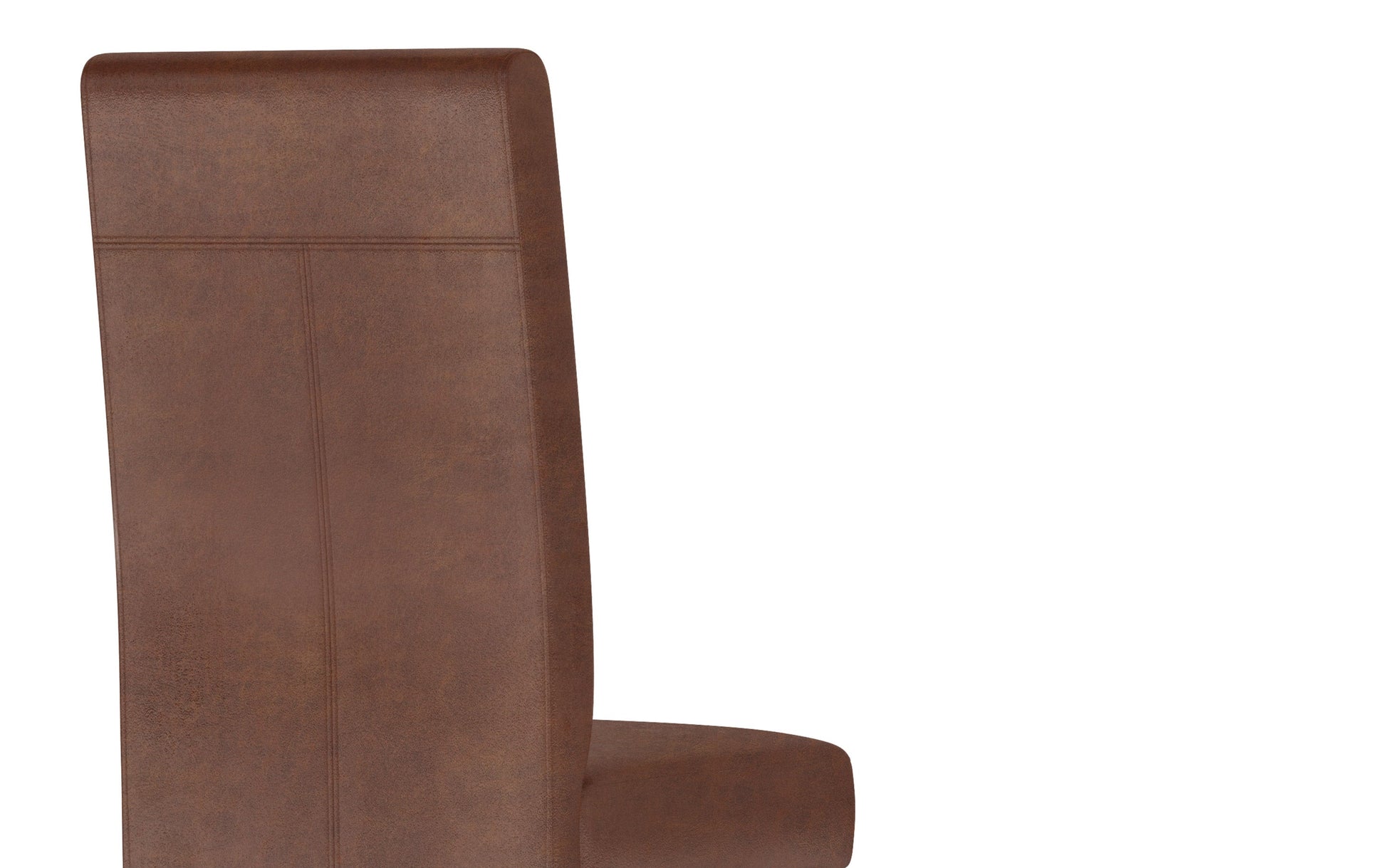 Distressed Saddle Brown Faux Distressed Leather | Acadian 7 Piece Dining Set