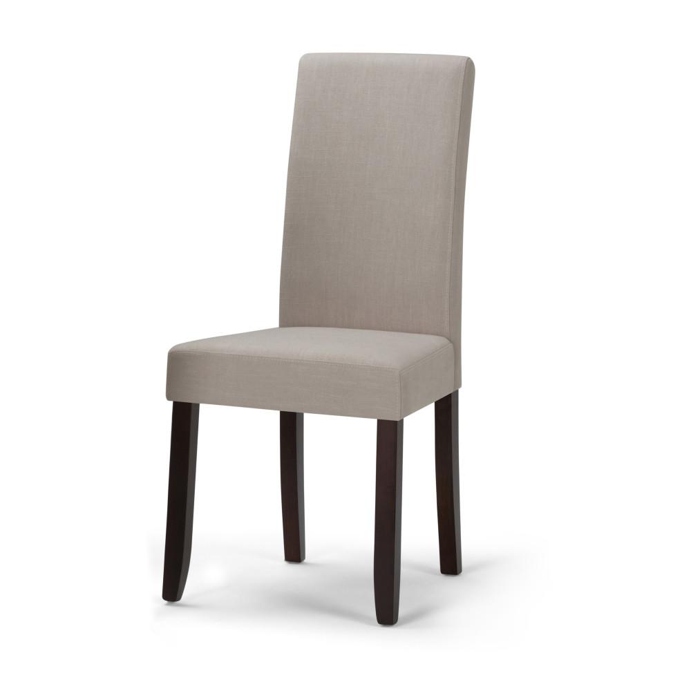 Light Beige Linen Style Fabric | Acadian Linen Look Fabric Parson Dining Chair (Set of 2)