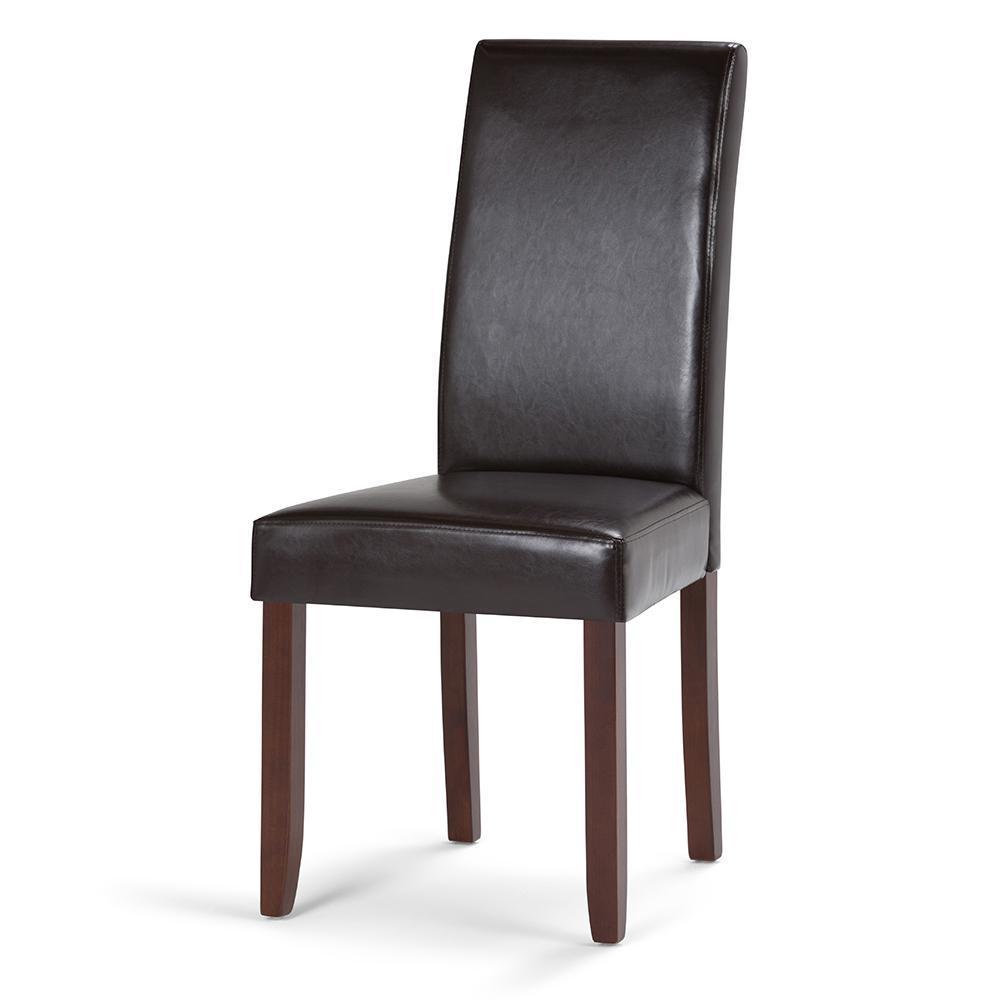 Tanners Brown Vegan Leather | Acadian Faux Leather Parson Dining Chair (Set of 2)