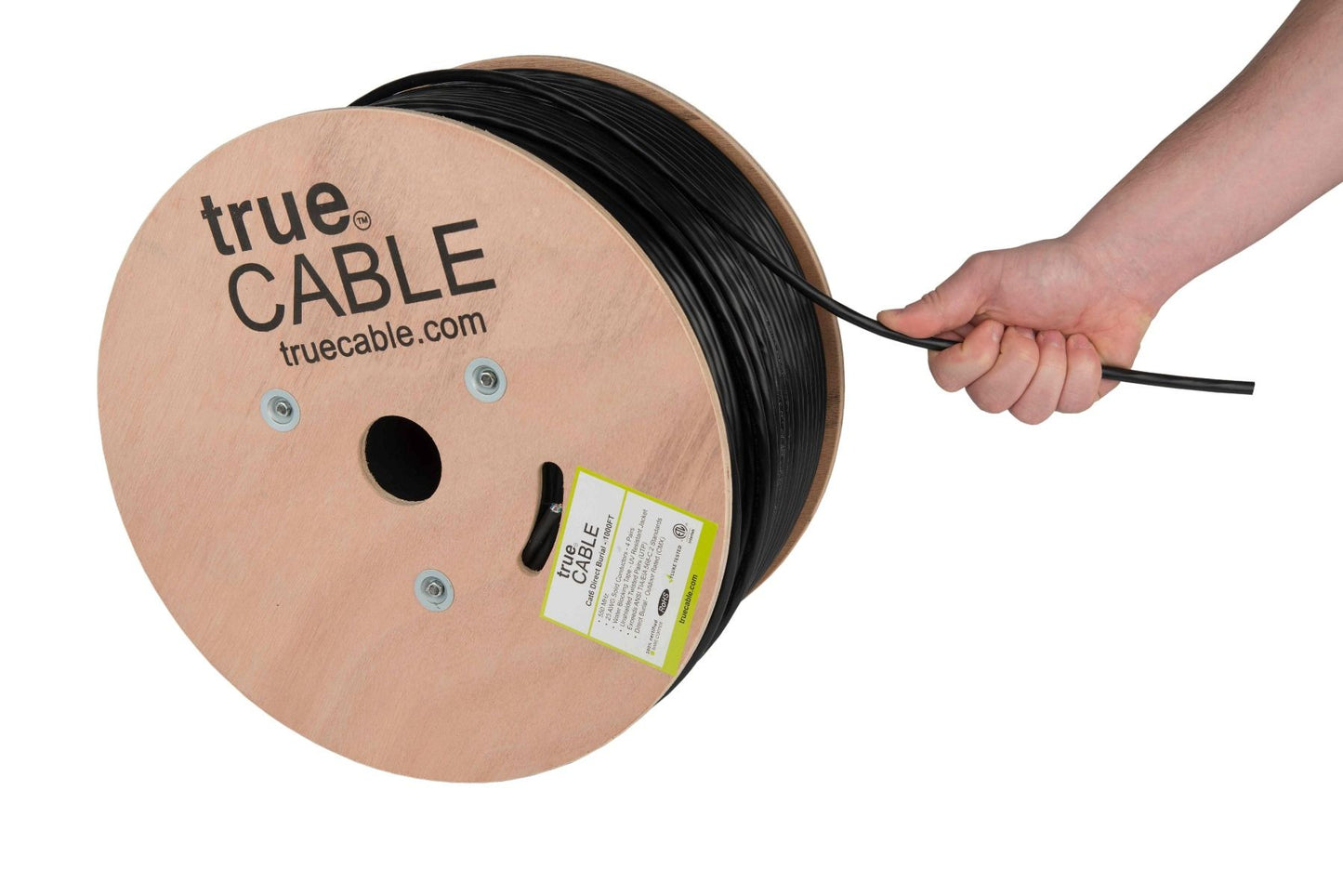 Cat5e Direct Burial Ethernet Cable, Unshielded, 1000ft, Black
