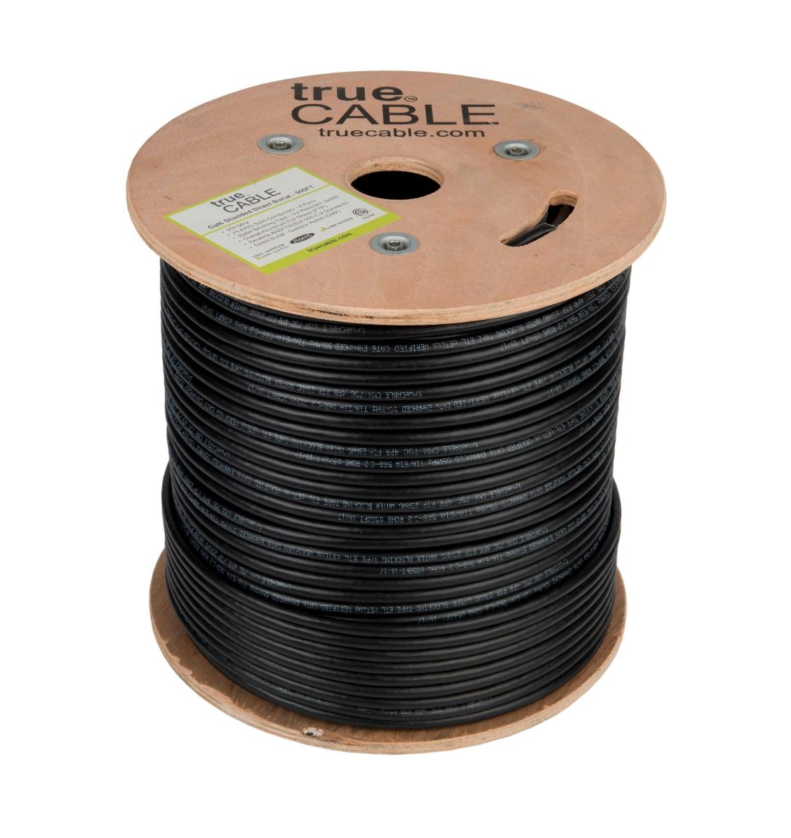 Cat6 Direct Burial Ethernet Cable, Shielded, 500ft, Black