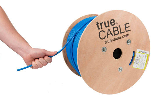 Cat6A Riser Ethernet Cable, Shielded, 1000ft, Blue