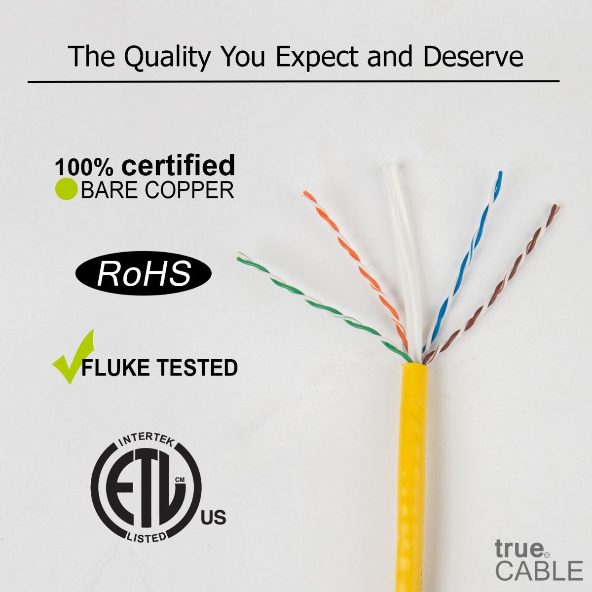 Cat6 Plenum Ethernet Cable, Unshielded, 1000ft, Yellow